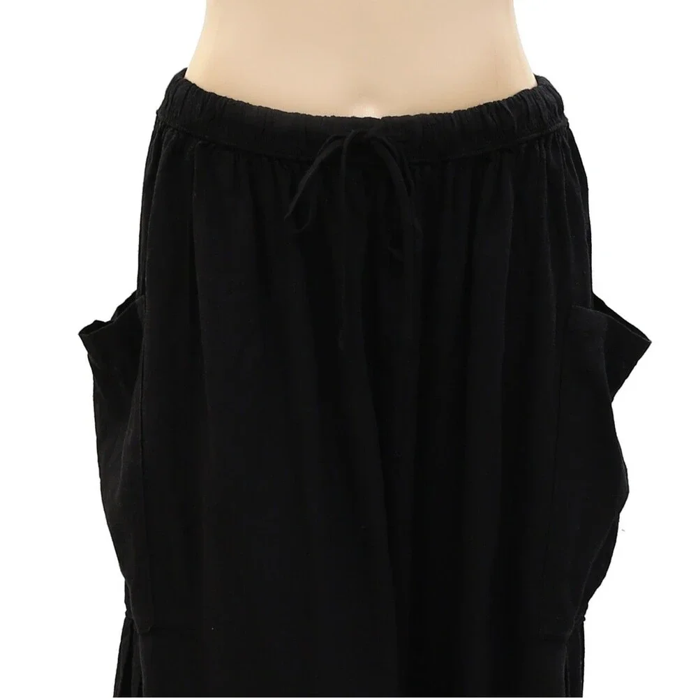Women's Black Wide Leg Harem Pants
